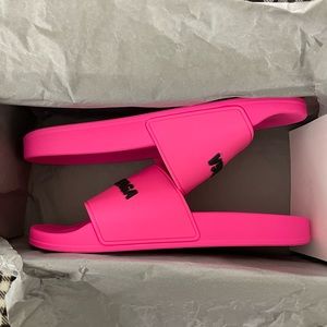 Balenciaga hot pink slides. Size 11.